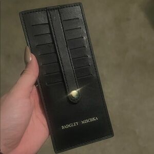 Badgley Mischka Elegant Black Card Holder